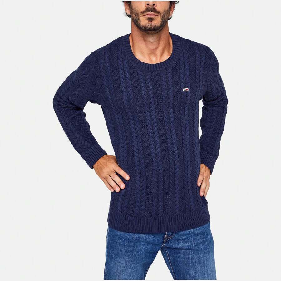 Tommy Jeans Trui DM0DM15059-C87 voor Man in kleur Blauw ✅ Levering binnen 3-5 dagen