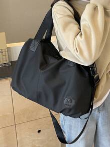 Sac fourre-tout femme minimaliste de couleur unie, style bandoulière