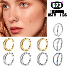 1 pièce Boucle d'oreille/Clou de nez/Anneau de lèvre polyvalente en titane G23 hypoallergénique, style unisexe INS avec micro-incrustation de zirconium, bijou de piercing