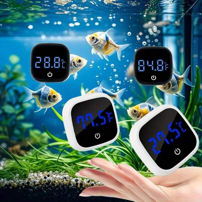 Accurate Fish Tank Thermometer Digital Display Touch Switch Optional Degrees Celsius Fahrenheit Ultra-Durable Button Battery For Aquariums, Fish Tanks, Turtle Tanks, Hatchboxes