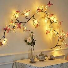 1pc Butterfly String Lights, USB Powered, 8 Modes, 30 LED Lights, Butterfly String Lights - Home Decor, Romantic Tree Design, Fairy Lights, Suitable For Indoor And Outdoor Holiday Decoration (Batteries Not Included) - USB Purple Tree Light - View 12