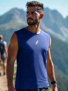 Men's Loose Fit Sleeveless Workout Tank Top, Breathable And Comfortable For Fitness, Running, Basketball, Cycling, Yoga, Dancing, Outdoor Sports And Casual Daily Wear, Fashionable And Versatile - Royal Blue - View 2