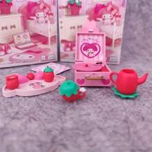 Sanrio 1pc Hello Kitty Miniature Furniture Mystery Box - Cute DIY Anime Dollhouse Decor Accessories - Perfect Gift For Birthdays, Mid-Autumn Festival, Holiday Season, Craft Supplies (Blind Box, Random Assortment)