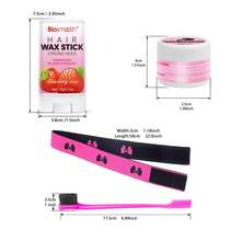 4pcs/Set Long Lasting Non-Flaky Edge Control Silky Hair Wax Stick + Hair Band + Comb - 4pcs Travel Size - View 2