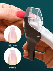 LRIS Stainless Steel Anti-Splash Nail Cuticle Nipper Scissors For Nail Art Shaping, Nail Trimmer - Black and White - View 3