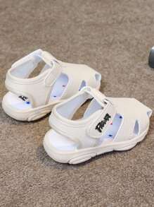 1 Pair Infant Closed Toe Solid Color Casual Non-Slip Breathable Pre-Walker Shoes, Suitable For Summer Daily Outdoor Use (Removable Squeaky Sole) - Beige - View 4