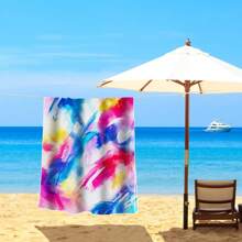 1pc Extra Large Beach Towel - Soft, Lightweight And Absorbent Polyester Bathing Towel, Suitable For Travel, Swimming, Camping, Yoga, Fitness, Beach Vacation And Beach Parties - Perfect Gift For Family And Friends - Multicolor - View 13