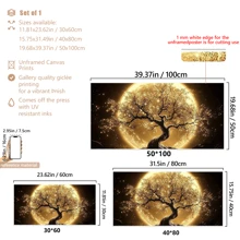 1pc Large Golden Moon & Tree Canvas Wall Art Print - High-Definition Modern Wall Decor For Living Room, Bedroom, Studio - Easy Hang, With Or Without Frame, College Dorm Apartment Decor Gifts Birthday Graduation - Multicolor - View 10