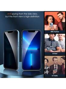 Yezodawee 4 Packs Silkscreen Anti-Peep Tempered Privacy Glass Screen Protector, Anti-Peeping, Waterproof, Scratch-Resistant, Compatible With Iphone7/8/X/XS/11/12/13/14/15 Pro Max/16 Pro Max/16 Plus, Bubble Free Ultra-Responsive Screen Protector All Iphone Models Are Compatible Anti-Scratch Case Friendly