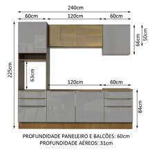Madesa Complete Integral Cabinet 240cm Lux Rustic/Gray 02 - Brown and Grey - View 3