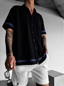 男士印花短袖休闲衬衫