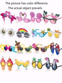 16 Pcs Tropical Luau Party Pack: Vibrant Hawaiian & Summer Beach Themed Novelty Sunglasses - Fun Plastic Glasses For Holiday Decorations, Photo Props, Theme Parties, Hawaiian Parties