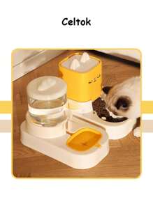 CT2167 1 Conjunto De Dispensador Agua/Comida Para Mascota - Amarillo - Ver 4