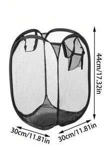 1pc Large Capacity Pop-Up Laundry Basket With Handle - Foldable Mesh Laundry Hamper For Dirty Clothes Storage - Multicolor - View 2