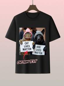 Personalisiertes lässiges T-Shirt mit rundem Ausschnitt - füge Text hinzu, Freund oder Freundin Paar anpassbares T-Shirt, Geburtstagsgeschenk um dein personalisiertes bedrucktes T-Shirt zu gestalten