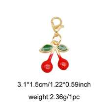 2/16Pcs Enamel Fruit Charm Alloy With Lobster Clasp Necklace Pendant Bracelet Keychain Jewelry DIY Hair Accessory Shoes Purse Bag Hanging Decoration