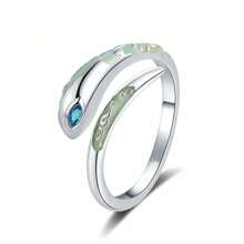 Punk Snake-Shaped Opening Ring Neutral Hip-Hop Fashion Personalized Index Finger Chewing Cold Style Couple Ring Suitable For Daily Clothing Gifts For Friends