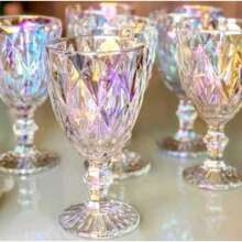 Set Of 6-Piece Glasses Diamond Glass Or Jackfruit Spout 260ml, 320ml Or 340ml