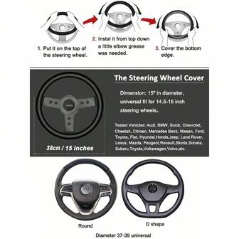 1PC Automotive Interior Four Seasons General Motors Non Inner Ring Elastic Band Leopard Pattern Breathable, Comfortable, Anti Slip, Sweat Wicking All Models General Motors Steering Wheel Cover,Cheetah Print Car Stuff