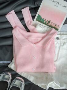Delicate & Romantic Light Pink Spring/Summer Cardigan For Women, Thin Notched Collar Long Sleeve Button Up Knit Outerwear