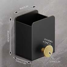 壁挂式浴室收纳架，用于放置牙刷、牙膏、梳子、剃须刀 - 无需钻孔