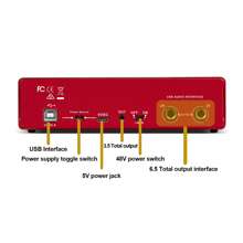 Depusheng Professional Sound Card MD22 2 Channel Sound Card For Guitarists,Podcasters Or Producers To Record And Playback Studio Quality Sound - 紅色 - 查看 3