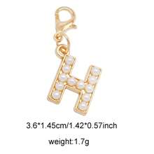 2Pcs Gold Color Letter Alloy Pendant With Faux Pearls Alphabet Charm Women Ladies Bag Clothes DIY Craft Decor A - Z