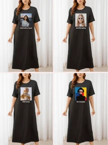 Customized Personalized Plus Size Women Clothing, Personalized Text, Photo, Customized Plus Size Summer Dress, Customize Your Birthday/Name/Greeting/Photo/Image/Pattern, Plus Size Loose Summer Dress, Birthday/Anniversary Holiday Pattern Customization, Team Uniform/Outdoor Wear/Class Uniform/Sportswear Customization, Personalized Loose Plus Size Dress, Plus Size Multi-Color Customized Women Clothing