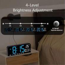 1 stuk 10-inch LED digitale wandklok, digitale wekker voor de slaapkamer met groot display, temperatuur/aftellen/automatisch dimmen/snooze-functie - 12/24 uur, moderne digitale wandklok, cadeau voor verjaardag, afstuderen, kamerdecoratie, wandklok, slaapkamerdecoratie, slaapzaaldecoratie, terug naar school, schooldecoratie, schoolverrassing
