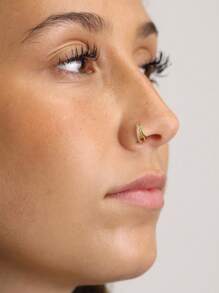 1pc 925 Sterling Silver Rhinestone Double Hoop Earrings, Cartilage Helix Hoop, 16G, 10mm, Suitable For Nose Septum, Ear Cuff, Cartilage, Nose Ring, Unisex, Suitable For Daily Wear - Drill + Smooth Piercing Ring - View 9