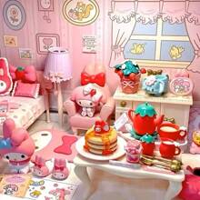 Sanrio 1pc Hello Kitty Miniature Furniture Mystery Box - Cute DIY Anime Dollhouse Decor Accessories - Perfect Gift For Birthdays, Mid-Autumn Festival, Holiday Season, Craft Supplies (Blind Box, Random Assortment)