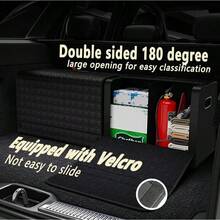 Organizador de maletero para SUV, organizadores y almacenamiento de automóviles con almacenamiento plegable, de gran capacidad para SUV, camión, MPV (Negro carbón, L) - Negro - Ver 4