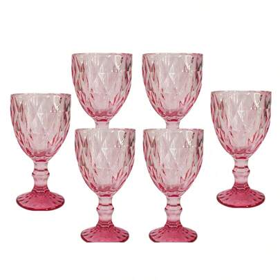 Jogo de Taças Com 6 Peças Vidro Diamond ou Bico de Jaca 260ml, 320ml ou 340ml