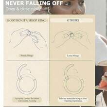 3 chiếc khuyên mũi đôi bằng thép không gỉ 316L - 16G/18G/20G, có khớp nối, đính đá Zirconia, dùng cho vách ngăn mũi, môi, sụn tai, vành tai, vành tai ngoài - 7mm/8mm/10mm - Thép - Xem 7