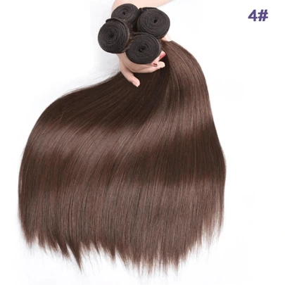 4# Trenza de cabello humano liso, 1/3 de paquete, marrón claro, al por mayor, extensiones de cabello humano brasileño Remy 100%, 14-32 pulgadas