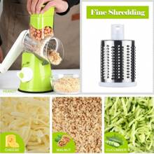 Rallador de queso rotativo con manivela manual, trituradora de cocina, cortadora de mandolina, molinillo de nueces con mango y cuchilla de tambor, adecuado para queso, verduras, nueces, chocolate, patatas, zanahorias, etc. - Verde - Ver 5