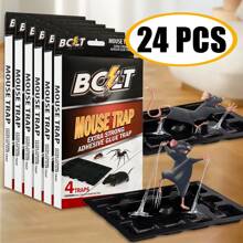 24 Piece Set Of High-Efficiency Adhesive Mouse Trap Adhesive Board - Super Strong Adhesive Strength Enhances Adhesion To Mice, Cockroaches, Spiders, And Insects For Pest Control In Indoor And Outdoor Home Safety, Easy To Install, 24 Traps - 24 CÁI - Xem 1