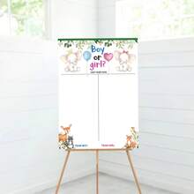 1 set - Tablero para revelar el género del bebé, pegatinas de amor y globos para niño y niña para invitados a la fiesta, ¿Él o Ella? Juego para votar, decoraciones de centro de mesa para la fiesta de revelación de género - Multicolor - Ver 8