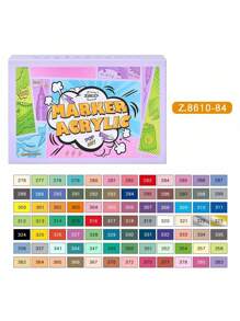 GuangNa 1 Set Pink Colored Acrylic Pigment Marker Pen, Soft Pen Tip Marker Pen, Stackable Colors, Suitable For Rock Paintings, Canvases, Wood, Stone, Ceramics, Glass, Fabrics, DIY Handicrafts, And Artistic Supplies Back To School - Multicolor - View 11