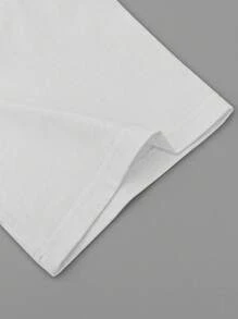 女士春夏休闲百搭260克街头圆领图案嘴唇印花蝙蝠袖短袖T恤 - 白色 - 查看 4