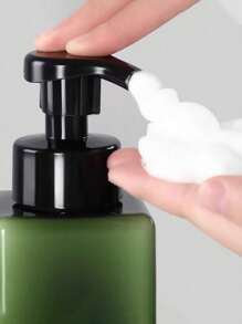 1pc/2pcs Square Plastic Pump Bottle, Bath Shower Gel Shampoo Storage Empty Bottle, Home Use Liquid Soap Foaming Dispenser, Facial Cleanser Foaming Pump Bottle