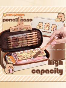 Nuevo set de artículos de papelería con temática de capibara, combinación de herramientas de escritura de alta calidad que incluye cuaderno, marcador de libros y accesorios, material de papel, adecuado para estudio, graduación, diarios y regalos de cumpleaños, recuerdos de fiesta, regreso a la escuela, útiles escolares