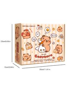 Nuevo set de artículos de papelería con temática de capibara, combinación de herramientas de escritura de alta calidad que incluye cuaderno, marcador de libros y accesorios, material de papel, adecuado para estudio, graduación, diarios y regalos de cumpleaños, recuerdos de fiesta, regreso a la escuela, útiles escolares