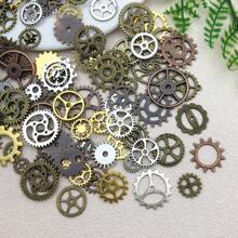 Zufällig gemischte (ca. 30/50g) Zinklegierung, gemischte Größen Metall Mechanisch Steampunk Gang Charm Anhänger DIY Schmuckherstellung Zubehör (4 Farben)