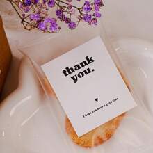 (5 Sheets, 30PCS) Minimalist New 5*6cm Rectangular Thank You Stickers, Versatile Gift Packaging Decorative Sealing Stickers, 30PCS - Black and White - View 3