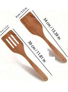 1PC Minimalist Kitchen Utensils - Non Stick Wooden Shovel And Slotting Sharpener With Elegant And Natural Design, Smooth Surface, Multi Purpose, Space Saving, Handmade Classic Style, Eternal Cooking Feeling, Gift For Kitchen Workers, Rural Style