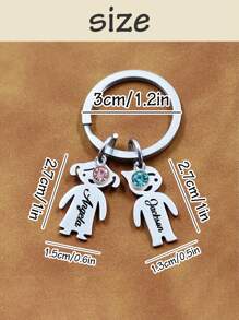 1 pieza Llavero personalizado con piedra natal, llavero personalizado con 1~5 nombres, llavero de acero inoxidable personalizado, oro/plata, regalo de llavero personalizado para hermanos, hermanas, amantes, familias, Día de la Madre, Halloween, Navidad, Colorido, Lindo, Adorable, Divertido, Kawaii, Y2K, Elegante, Unisex, Casual, Personalizado, Único, Personalizado, Regalos ideales para él, Regalos ideales para ella, Ella, Novio, Novia, Familia, Amigos