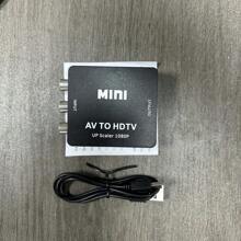 1080P迷你RCA复合CVBS AV转高清电视视频音频转换器适配器，支持PAL/NTSC制式，带USB充电线，适用于PC、笔记本电脑、电视盒子、VHS录像机、相机、DVD等设备。 - 彩色 - 查看 10