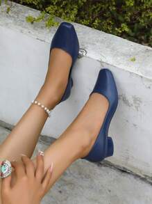 Casual Simple Classic Flat Sandals, Fashionable Versatile Suitable For Dating, Going Out - Blue - View 4