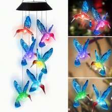 Solar LED Hummingbird Wind Chime Light - Color Changing Outdoor Decorative Light For Garden, Patio, Balcony And Holiday Gift (Mother's Day, Christmas, Halloween), Solar Garden Decoration - Solar Bird Light - View 11